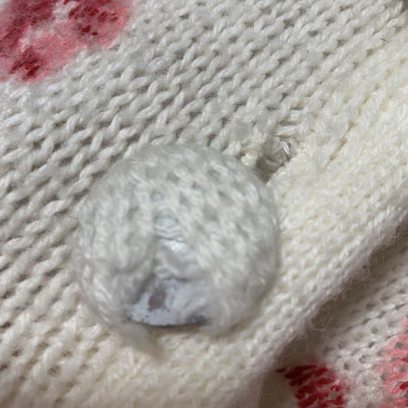 VTG 50s Carol Brent Cardigan Sweater Hand Painted Floral Granny Cottage Core L - Picture 16 of 16